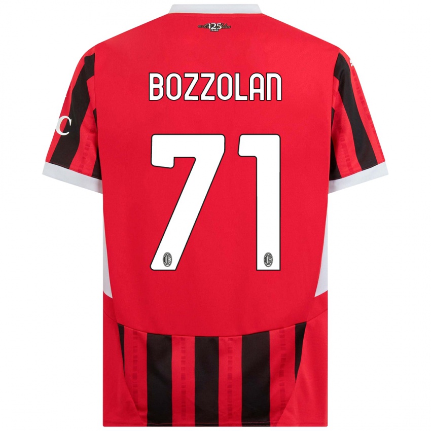 Bambino Maglia Andrea Bozzolan #71 Rosso Nero Kit Gara Home 2024/25 Maglietta