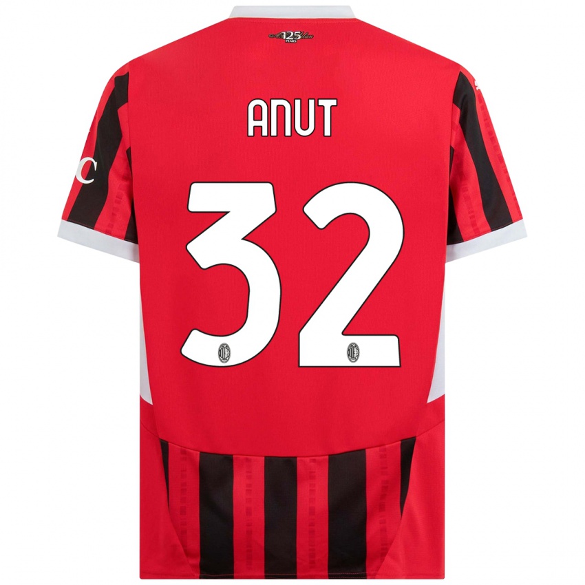 Bambino Maglia Niccolo Anut #32 Rosso Nero Kit Gara Home 2024/25 Maglietta