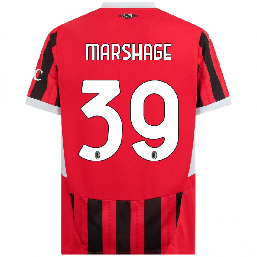 Bambino Maglia Wilgot Marshage #39 Rosso Nero Kit Gara Home 2024/25 Maglietta