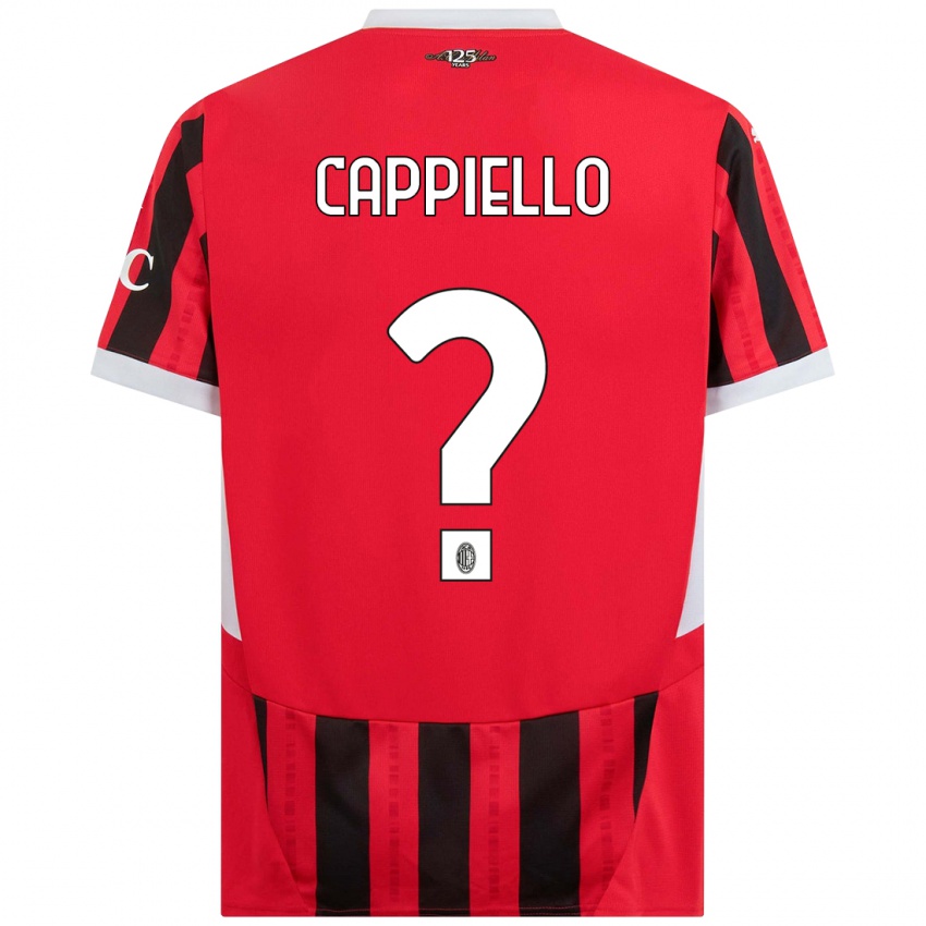 Bambino Maglia Flavio Cappiello #0 Rosso Nero Kit Gara Home 2024/25 Maglietta