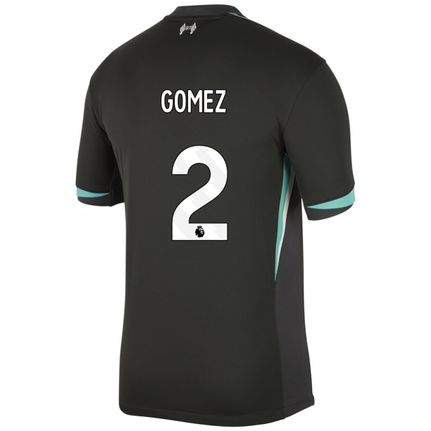 Bambino Maglia Joe Gomez #2 Nero Antracite Bianco Kit Gara Away 2024/25 Maglietta