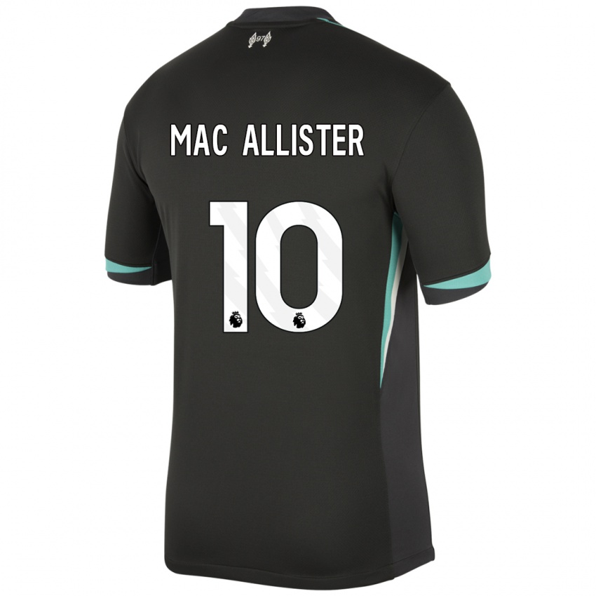 Bambino Maglia Alexis Mac Allister #10 Nero Antracite Bianco Kit Gara Away 2024/25 Maglietta