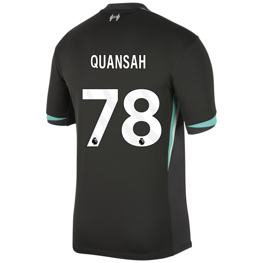 Bambino Maglia Jarell Quansah #78 Nero Antracite Bianco Kit Gara Away 2024/25 Maglietta