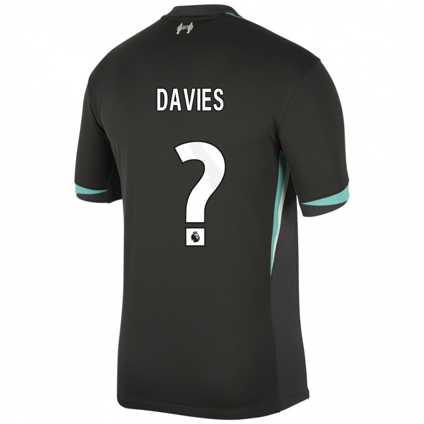 Bambino Maglia Harvey Davies #0 Nero Antracite Bianco Kit Gara Away 2024/25 Maglietta