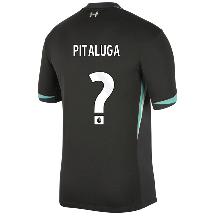 Bambino Maglia Marcelo Pitaluga #0 Nero Antracite Bianco Kit Gara Away 2024/25 Maglietta