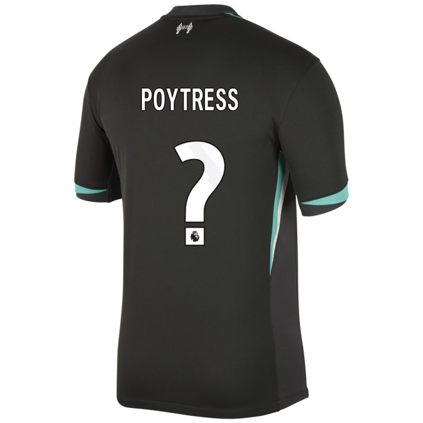 Bambino Maglia Jacob Poytress #0 Nero Antracite Bianco Kit Gara Away 2024/25 Maglietta