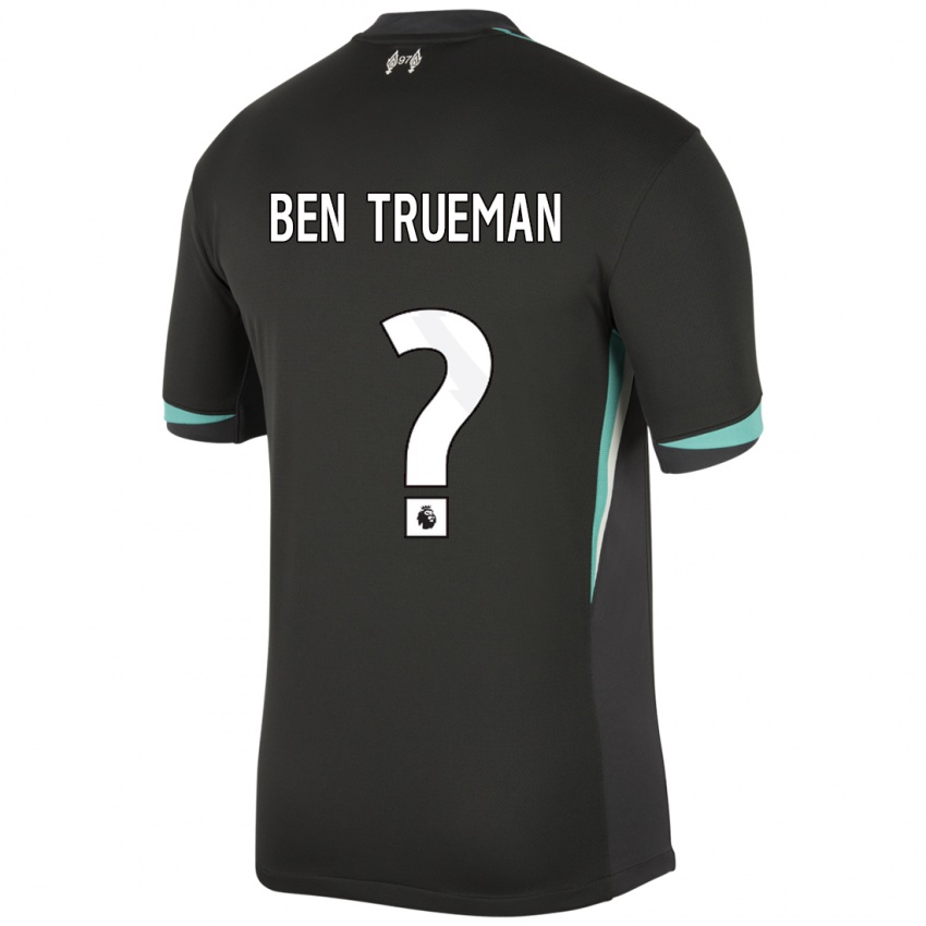 Bambino Maglia Ben Trueman #0 Nero Antracite Bianco Kit Gara Away 2024/25 Maglietta