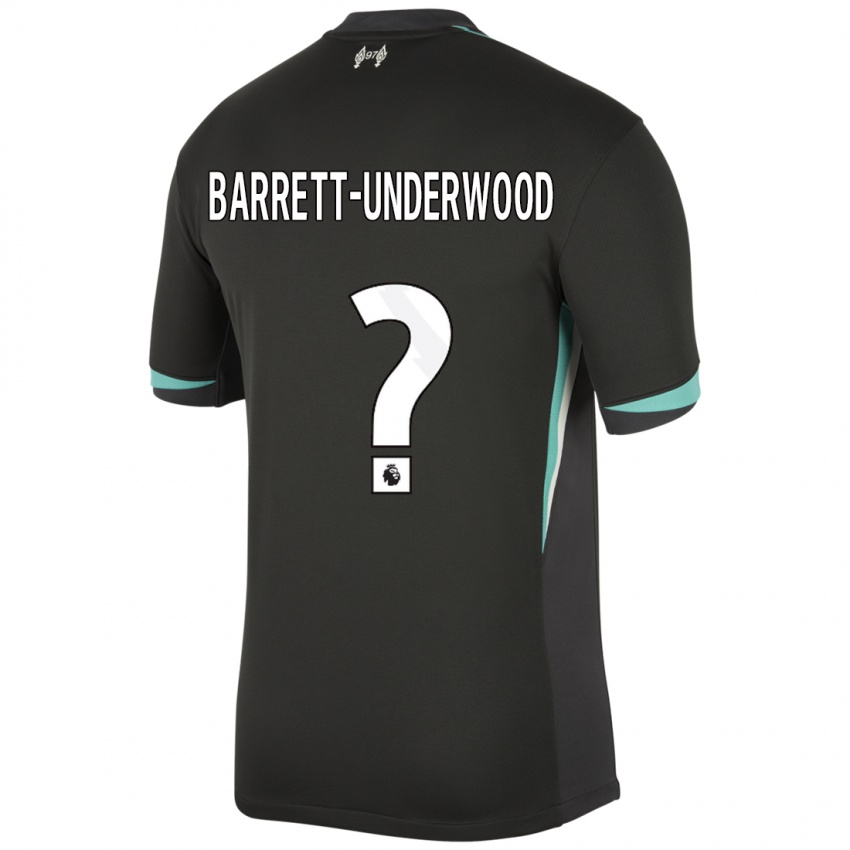 Bambino Maglia Keehan Barrett-Underwood #0 Nero Antracite Bianco Kit Gara Away 2024/25 Maglietta