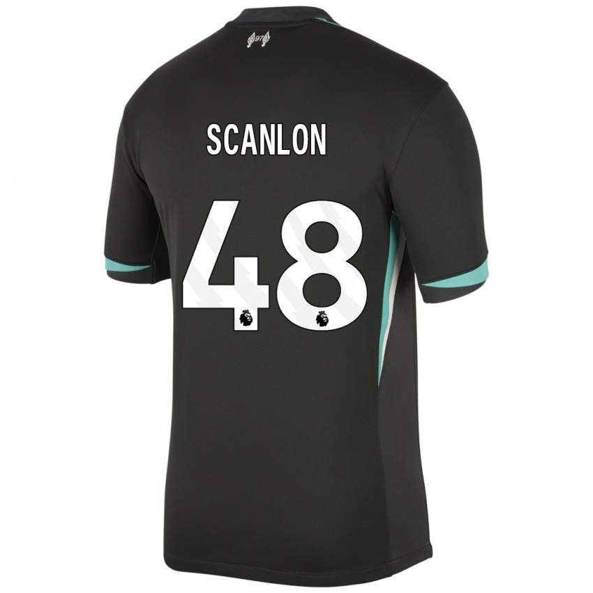 Bambino Maglia Calum Scanlon #48 Nero Antracite Bianco Kit Gara Away 2024/25 Maglietta