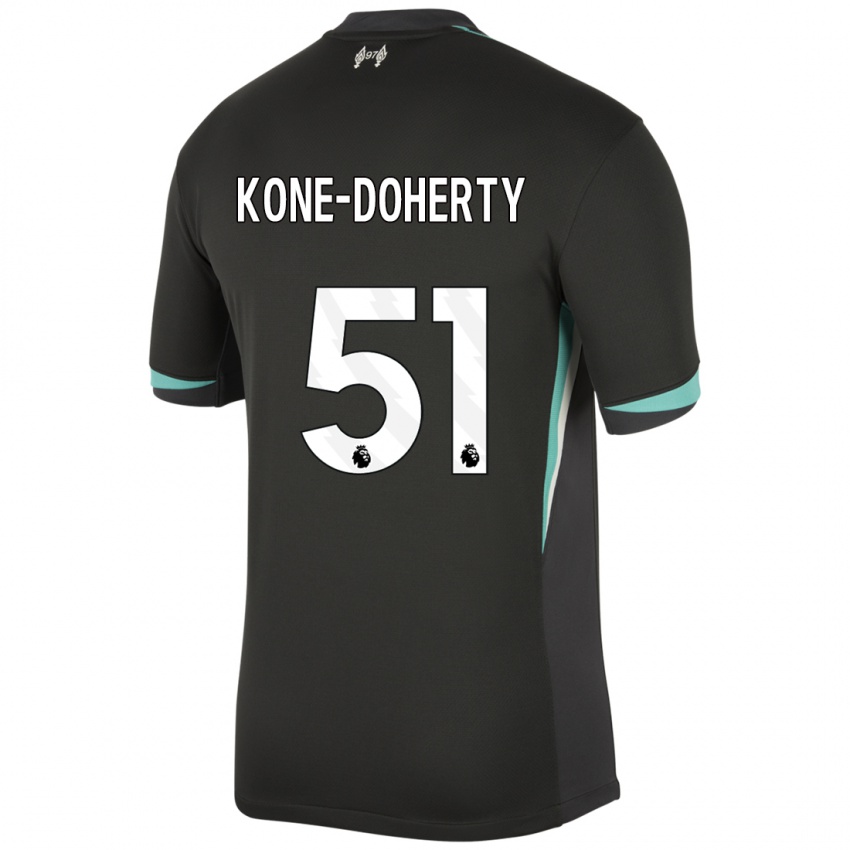 Bambino Maglia Trent Kone-Doherty #51 Nero Antracite Bianco Kit Gara Away 2024/25 Maglietta