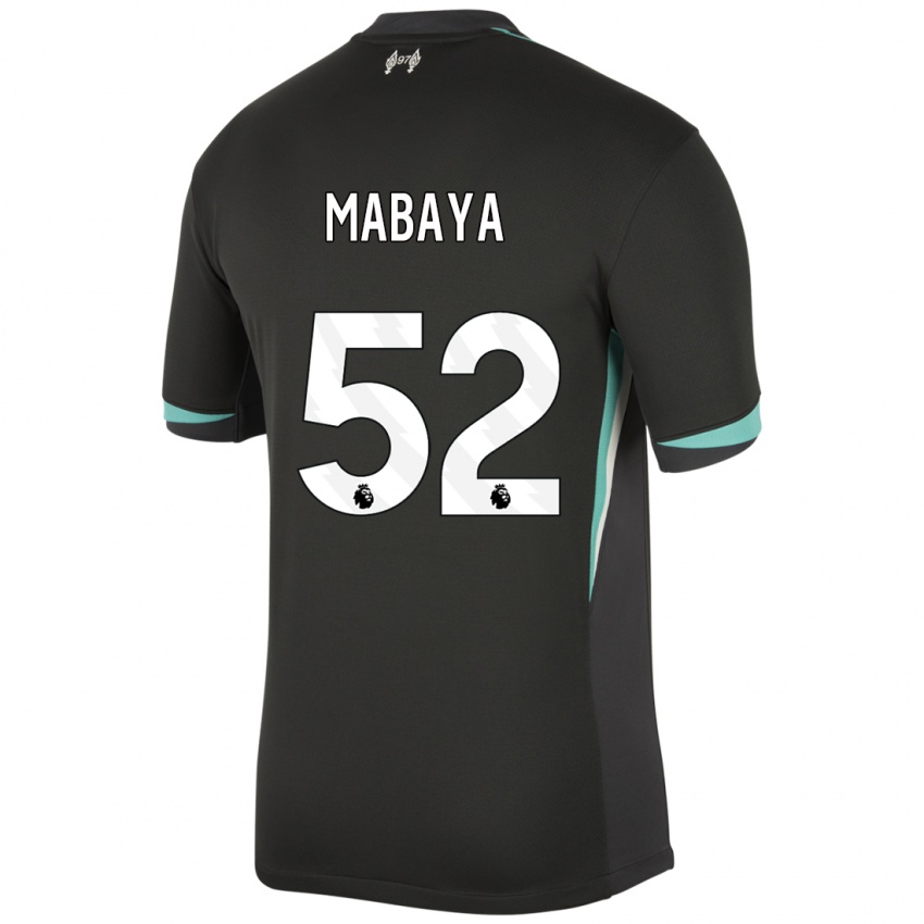 Bambino Maglia Isaac Mabaya #52 Nero Antracite Bianco Kit Gara Away 2024/25 Maglietta