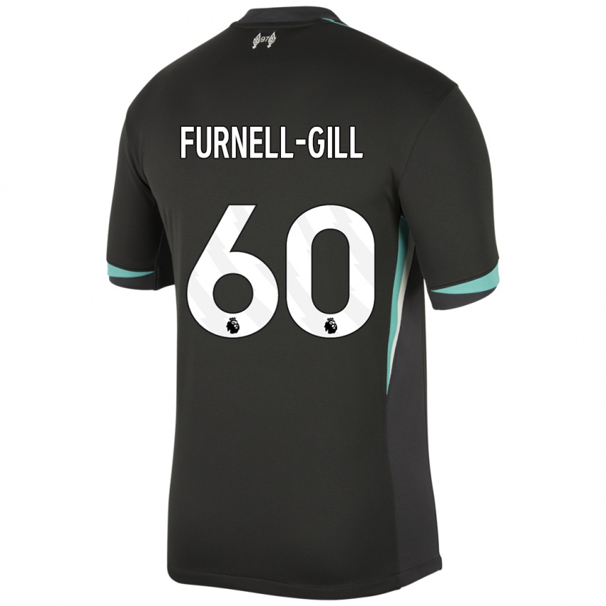 Bambino Maglia Luca Furnell-Gill #60 Nero Antracite Bianco Kit Gara Away 2024/25 Maglietta