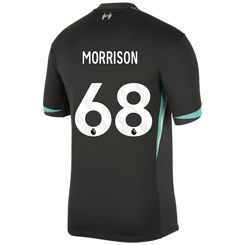 Bambino Maglia Kieran Morrison #68 Nero Antracite Bianco Kit Gara Away 2024/25 Maglietta