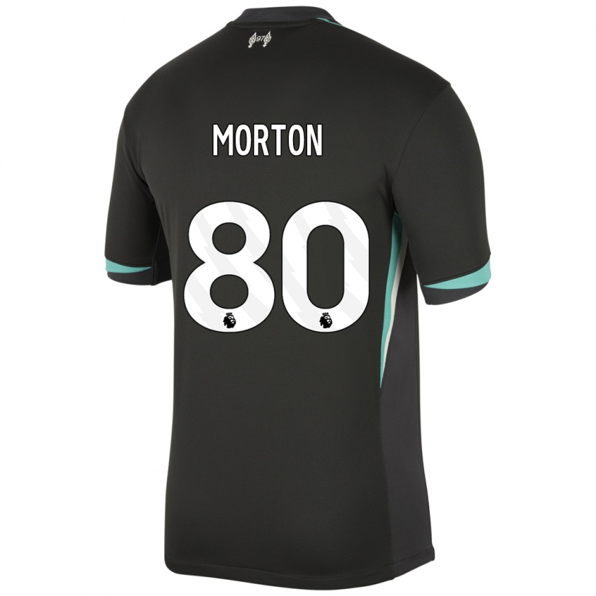 Bambino Maglia Tyler Morton #80 Nero Antracite Bianco Kit Gara Away 2024/25 Maglietta