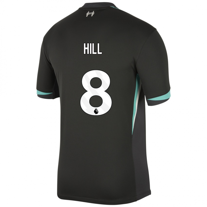 Bambino Maglia Tom Hill #8 Nero Antracite Bianco Kit Gara Away 2024/25 Maglietta