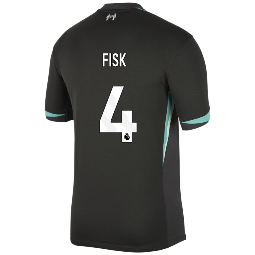 Bambino Maglia Grace Fisk #4 Nero Antracite Bianco Kit Gara Away 2024/25 Maglietta