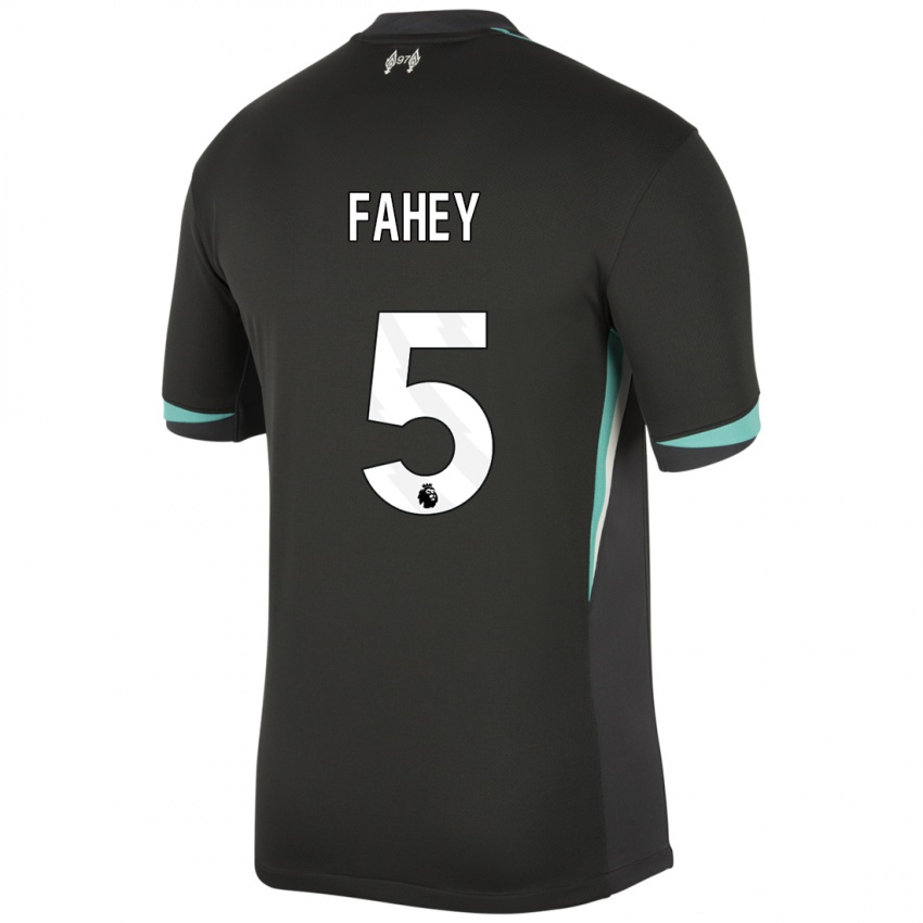 Bambino Maglia Niamh Fahey #5 Nero Antracite Bianco Kit Gara Away 2024/25 Maglietta