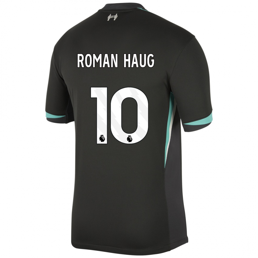 Bambino Maglia Sophie Román Haug #10 Nero Antracite Bianco Kit Gara Away 2024/25 Maglietta