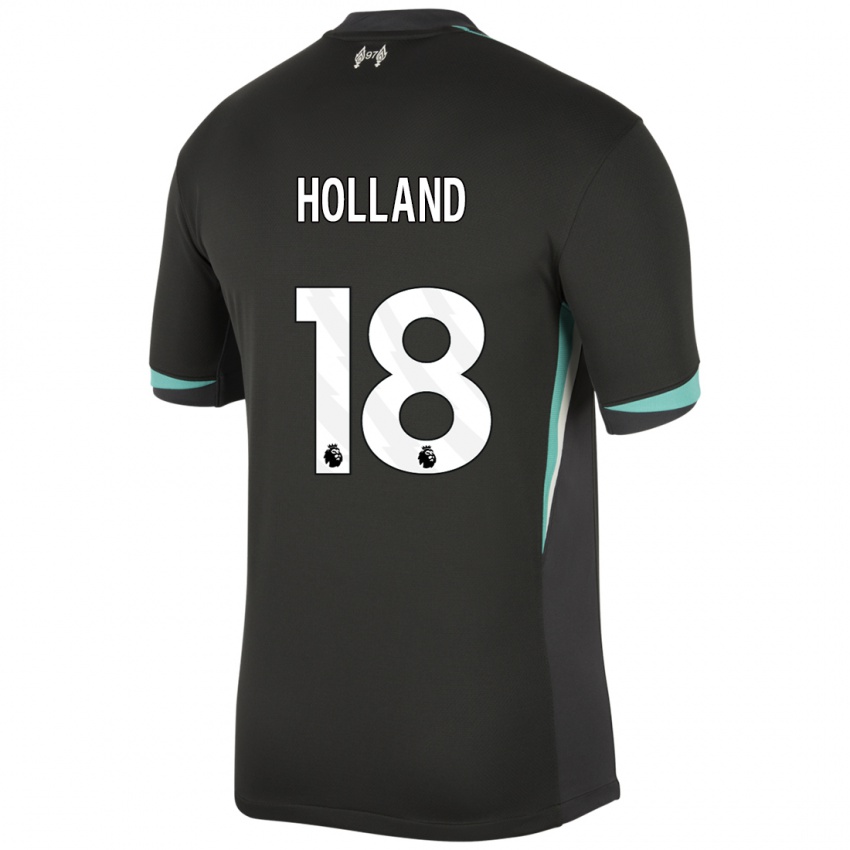 Bambino Maglia Ceri Holland #18 Nero Antracite Bianco Kit Gara Away 2024/25 Maglietta