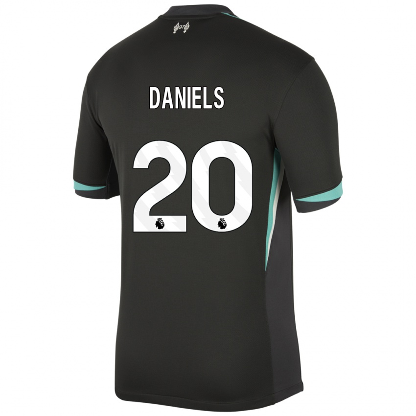 Bambino Maglia Yana Daniels #20 Nero Antracite Bianco Kit Gara Away 2024/25 Maglietta