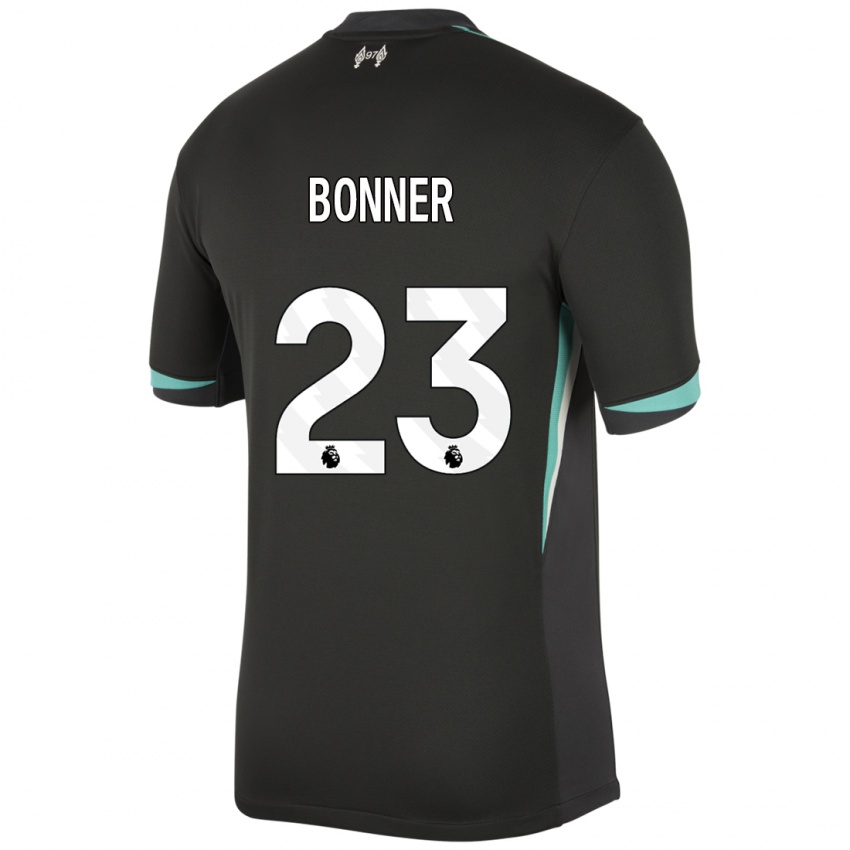 Bambino Maglia Gemma Bonner #23 Nero Antracite Bianco Kit Gara Away 2024/25 Maglietta