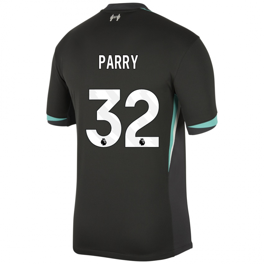 Bambino Maglia Lucy Parry #32 Nero Antracite Bianco Kit Gara Away 2024/25 Maglietta