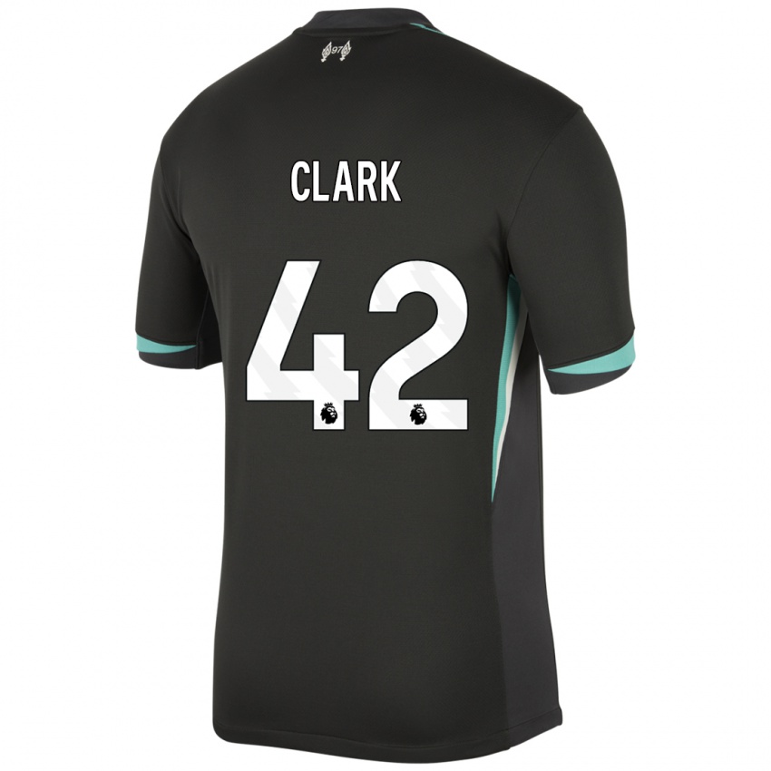 Bambino Maglia Bobby Clark #42 Nero Antracite Bianco Kit Gara Away 2024/25 Maglietta