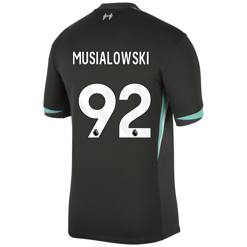 Bambino Maglia Mateusz Musialowski #92 Nero Antracite Bianco Kit Gara Away 2024/25 Maglietta