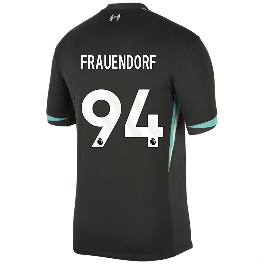 Bambino Maglia Melkamu Frauendorf #94 Nero Antracite Bianco Kit Gara Away 2024/25 Maglietta