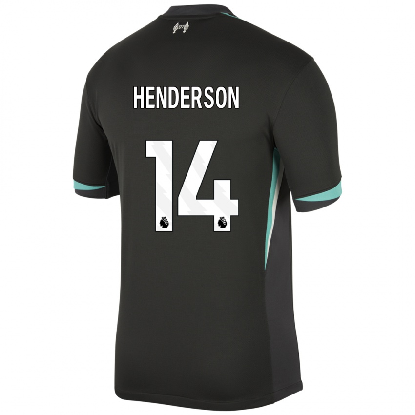 Bambino Maglia Henderson #14 Nero Antracite Bianco Kit Gara Away 2024/25 Maglietta