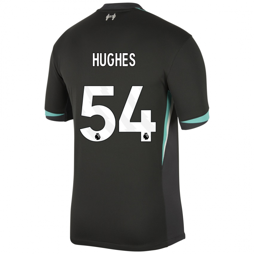 Bambino Maglia Liam Hughes #54 Nero Antracite Bianco Kit Gara Away 2024/25 Maglietta