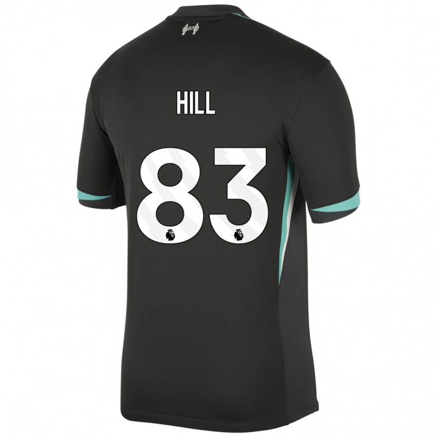 Bambino Maglia Thomas Hill #83 Nero Antracite Bianco Kit Gara Away 2024/25 Maglietta