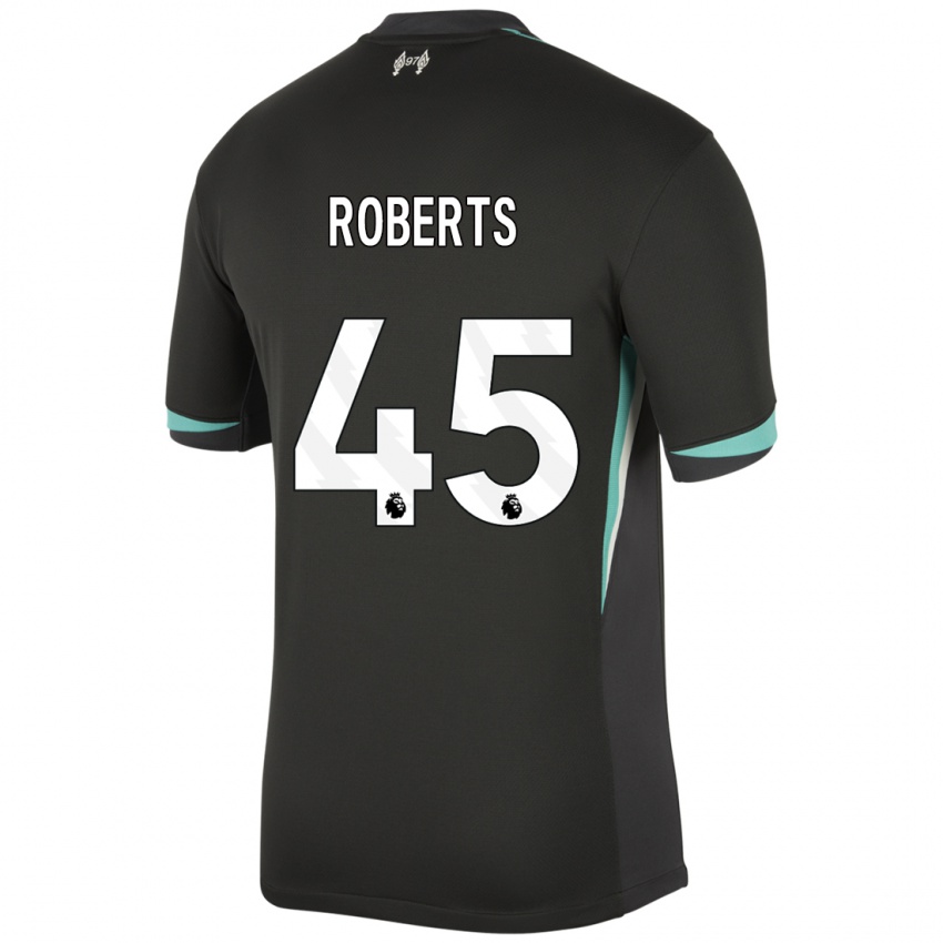 Bambino Maglia Iwan Roberts #45 Nero Antracite Bianco Kit Gara Away 2024/25 Maglietta