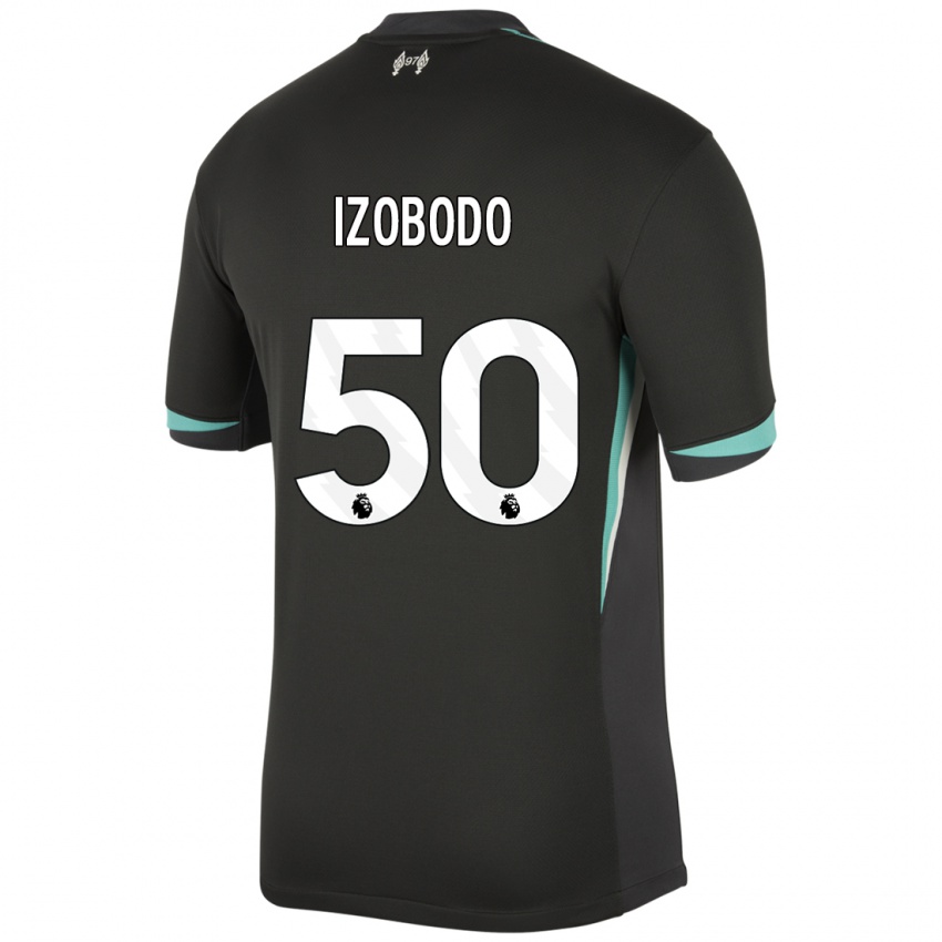 Bambino Maglia Elijah Izobodo John #50 Nero Antracite Bianco Kit Gara Away 2024/25 Maglietta