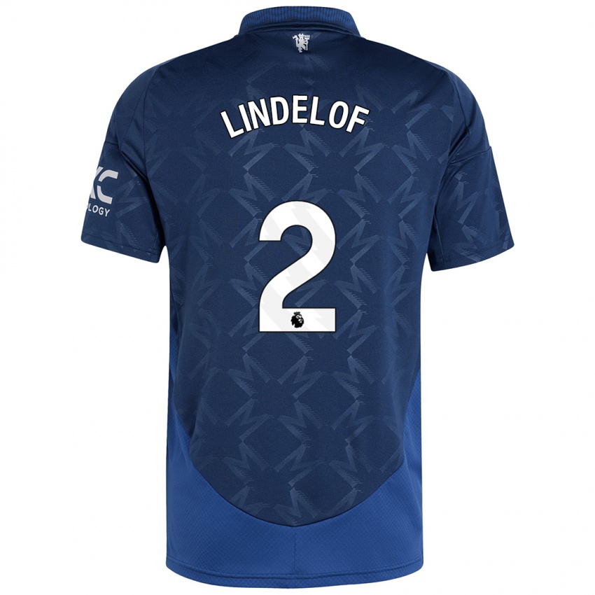 Bambino Maglia Victor Lindelof #2 Indaco Kit Gara Away 2024/25 Maglietta