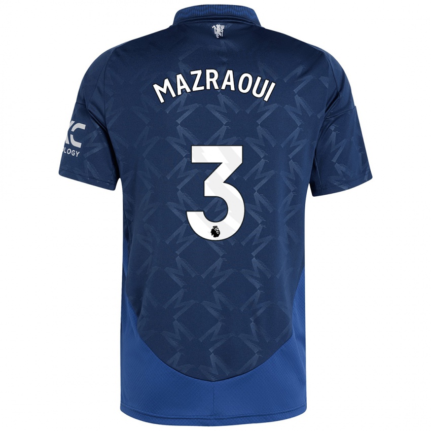 Bambino Maglia Noussair Mazraoui #3 Indaco Kit Gara Away 2024/25 Maglietta