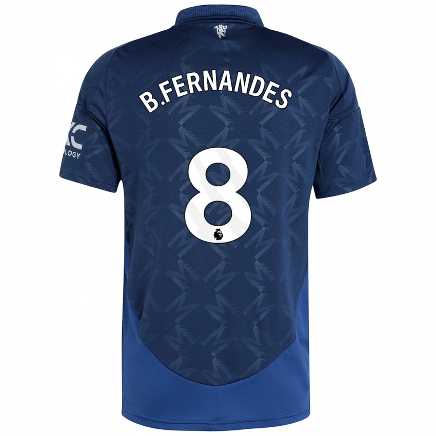 Bambino Maglia Bruno Fernandes #8 Indaco Kit Gara Away 2024/25 Maglietta