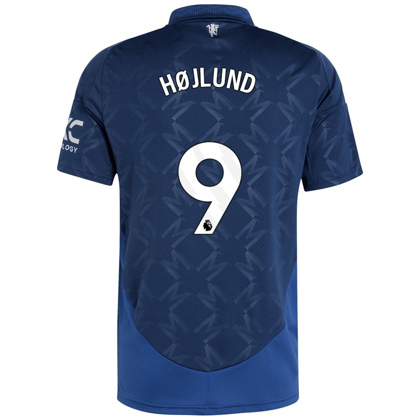 Bambino Maglia Rasmus Højlund #9 Indaco Kit Gara Away 2024/25 Maglietta