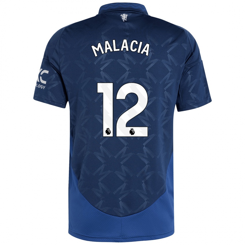 Bambino Maglia Tyrell Malacia #12 Indaco Kit Gara Away 2024/25 Maglietta