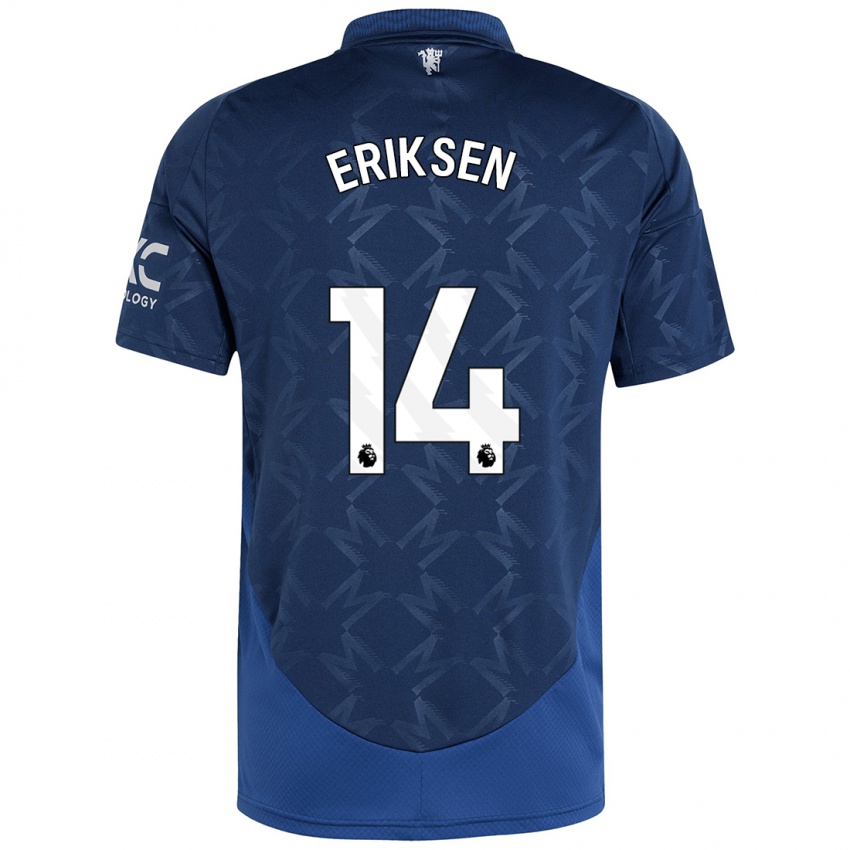 Bambino Maglia Christian Eriksen #14 Indaco Kit Gara Away 2024/25 Maglietta