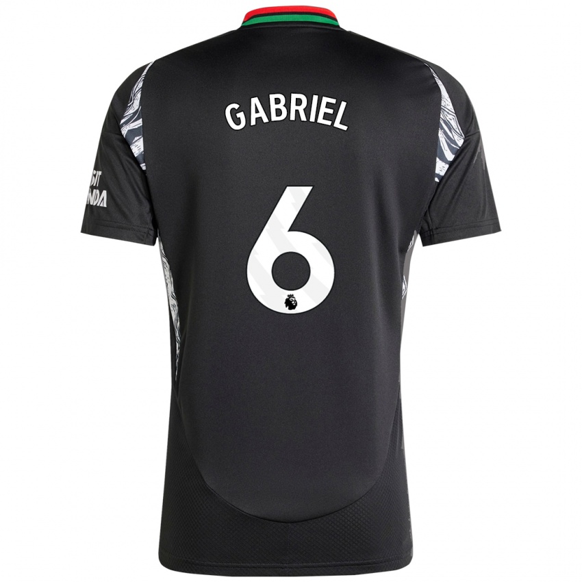 Bambino Maglia Gabriel Magalhaes #6 Nero Kit Gara Away 2024/25 Maglietta