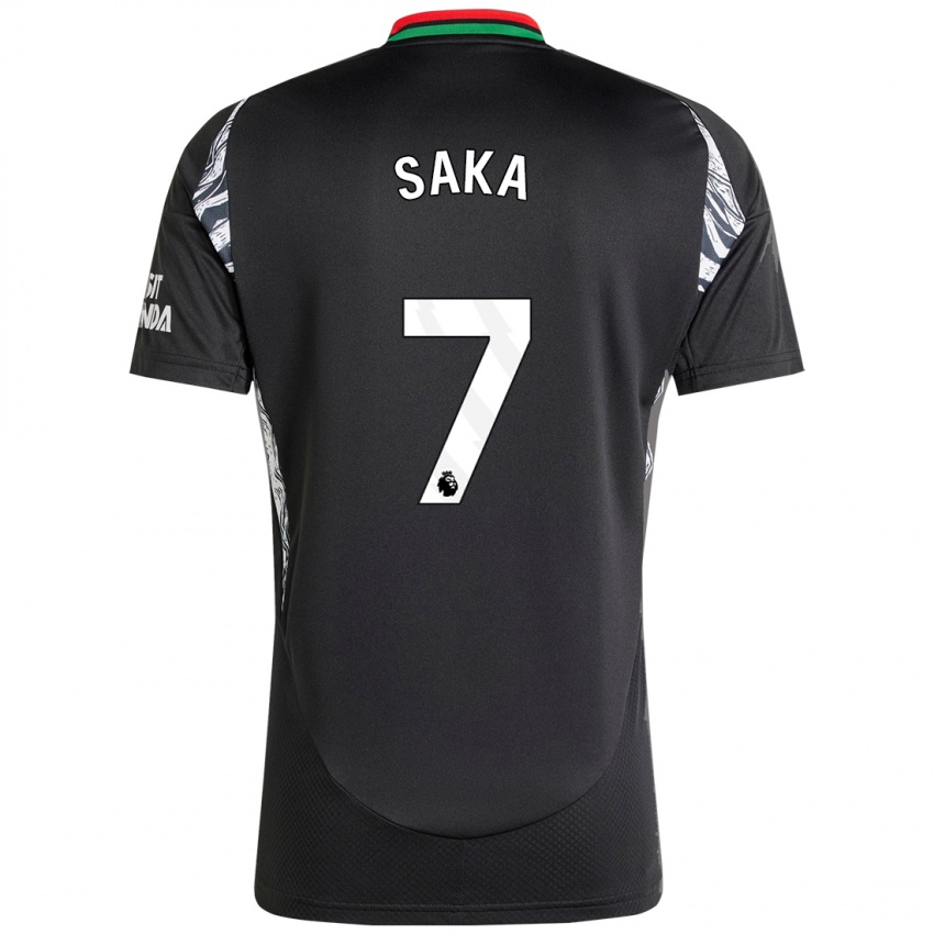 Bambino Maglia Bukayo Saka #7 Nero Kit Gara Away 2024/25 Maglietta