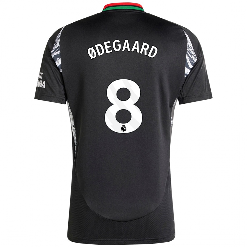 Bambino Maglia Martin Odegaard #8 Nero Kit Gara Away 2024/25 Maglietta