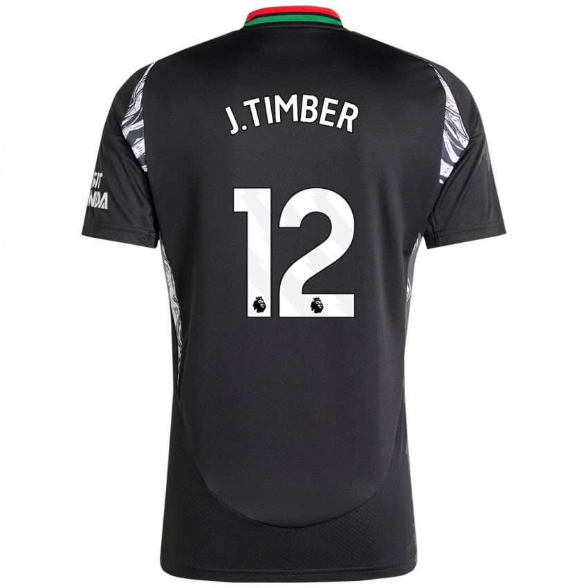 Bambino Maglia Jurrien Timber #12 Nero Kit Gara Away 2024/25 Maglietta