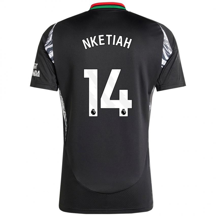 Bambino Maglia Eddie Nketiah #14 Nero Kit Gara Away 2024/25 Maglietta