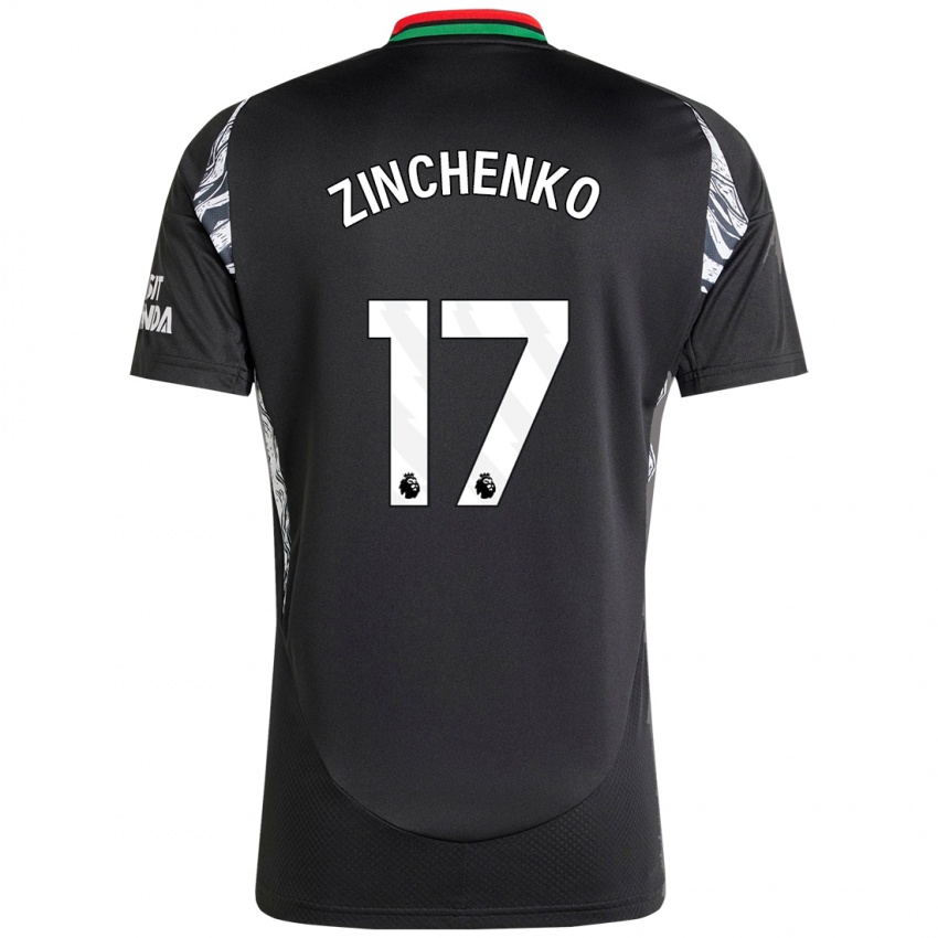 Bambino Maglia Oleksandr Zinchenko #17 Nero Kit Gara Away 2024/25 Maglietta