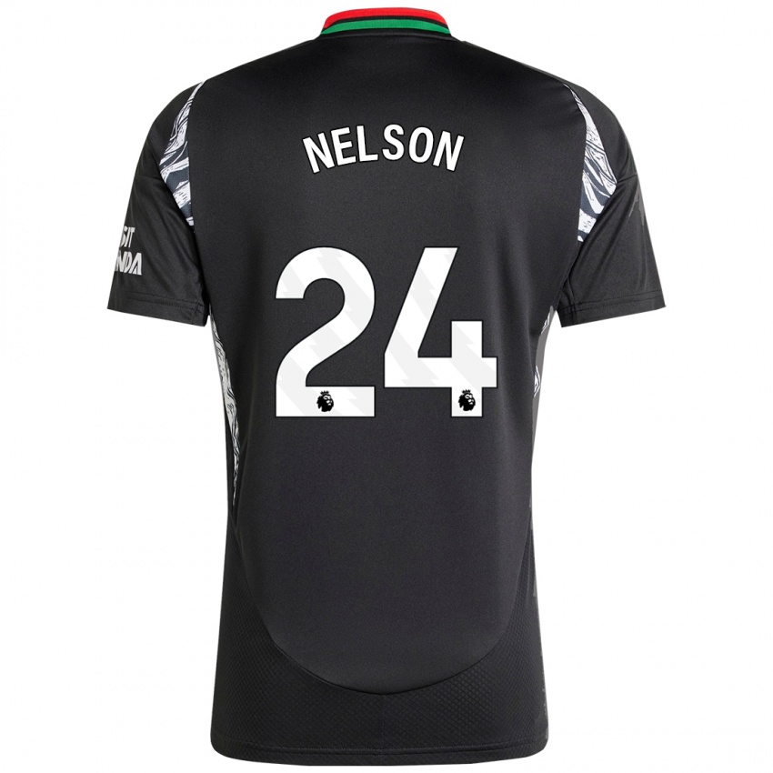 Bambino Maglia Reiss Nelson #24 Nero Kit Gara Away 2024/25 Maglietta