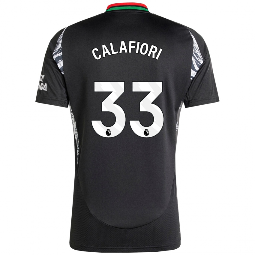 Bambino Maglia Riccardo Calafiori #33 Nero Kit Gara Away 2024/25 Maglietta