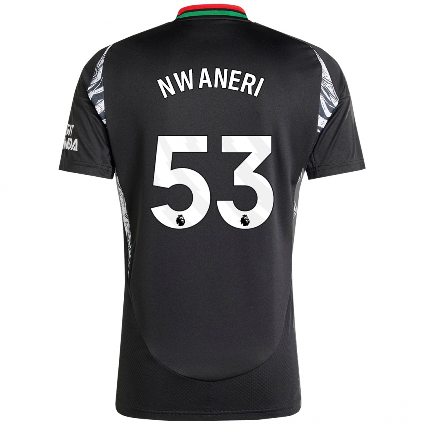 Bambino Maglia Ethan Nwaneri #53 Nero Kit Gara Away 2024/25 Maglietta