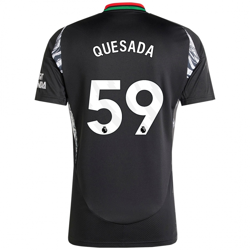 Bambino Maglia Elián Quesada #59 Nero Kit Gara Away 2024/25 Maglietta